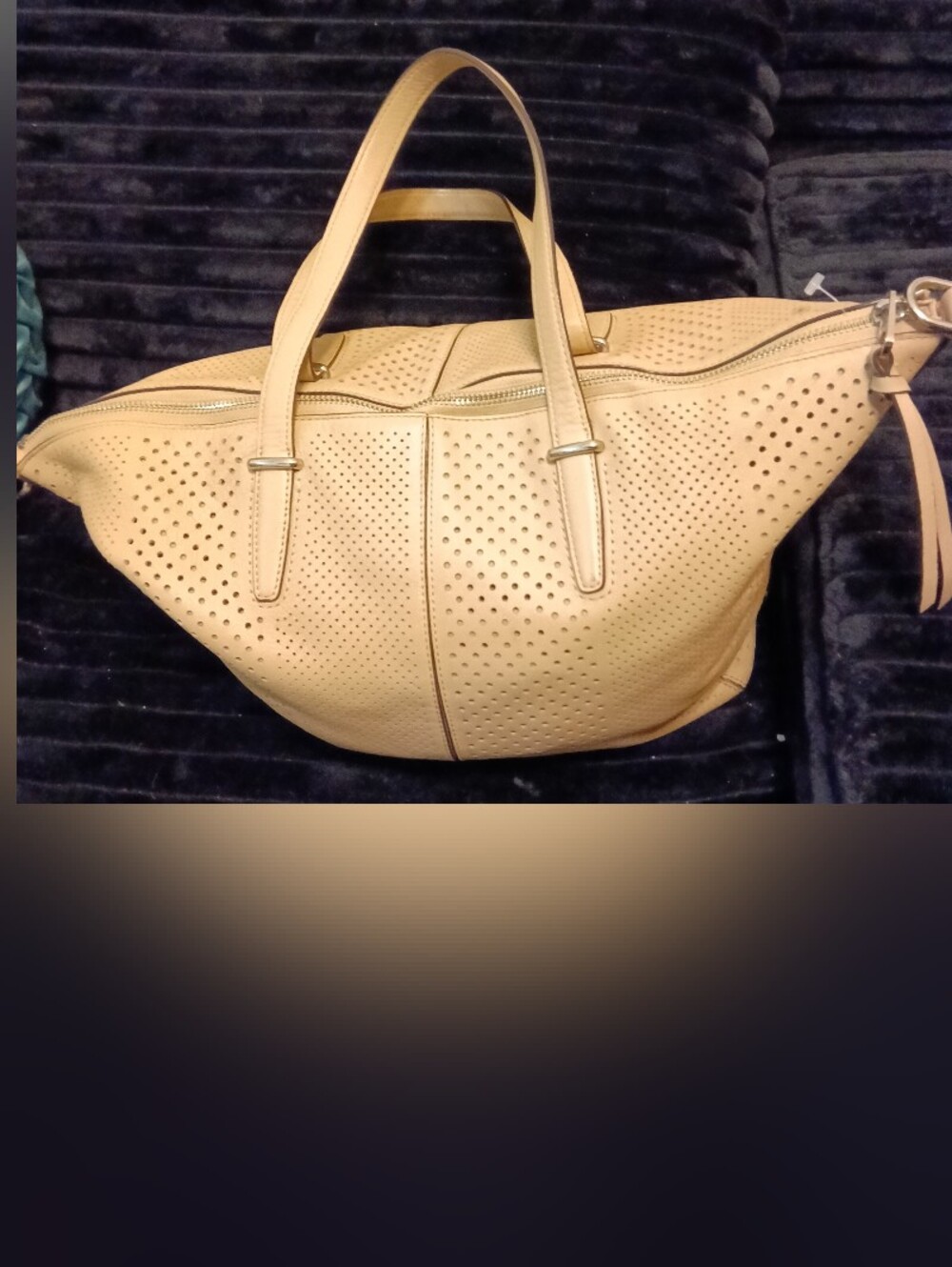 Coach Bleecker Cooper Perforated Beige Tote/Satchel LARGE CREED-L1373-27913
